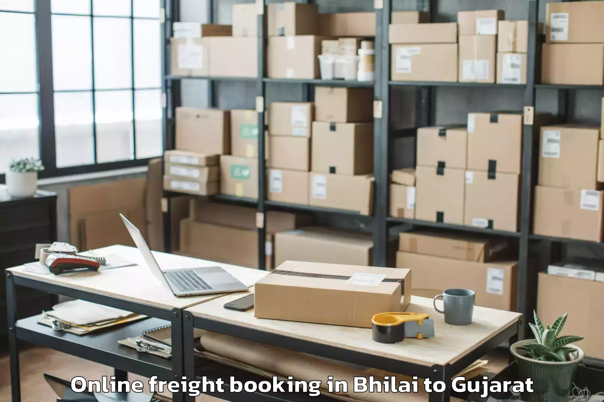 Trusted Bhilai to Ahmedabad Online Freight Booking